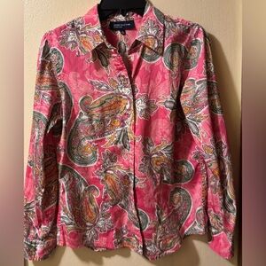 Jones New York Pink Paisley Shirt